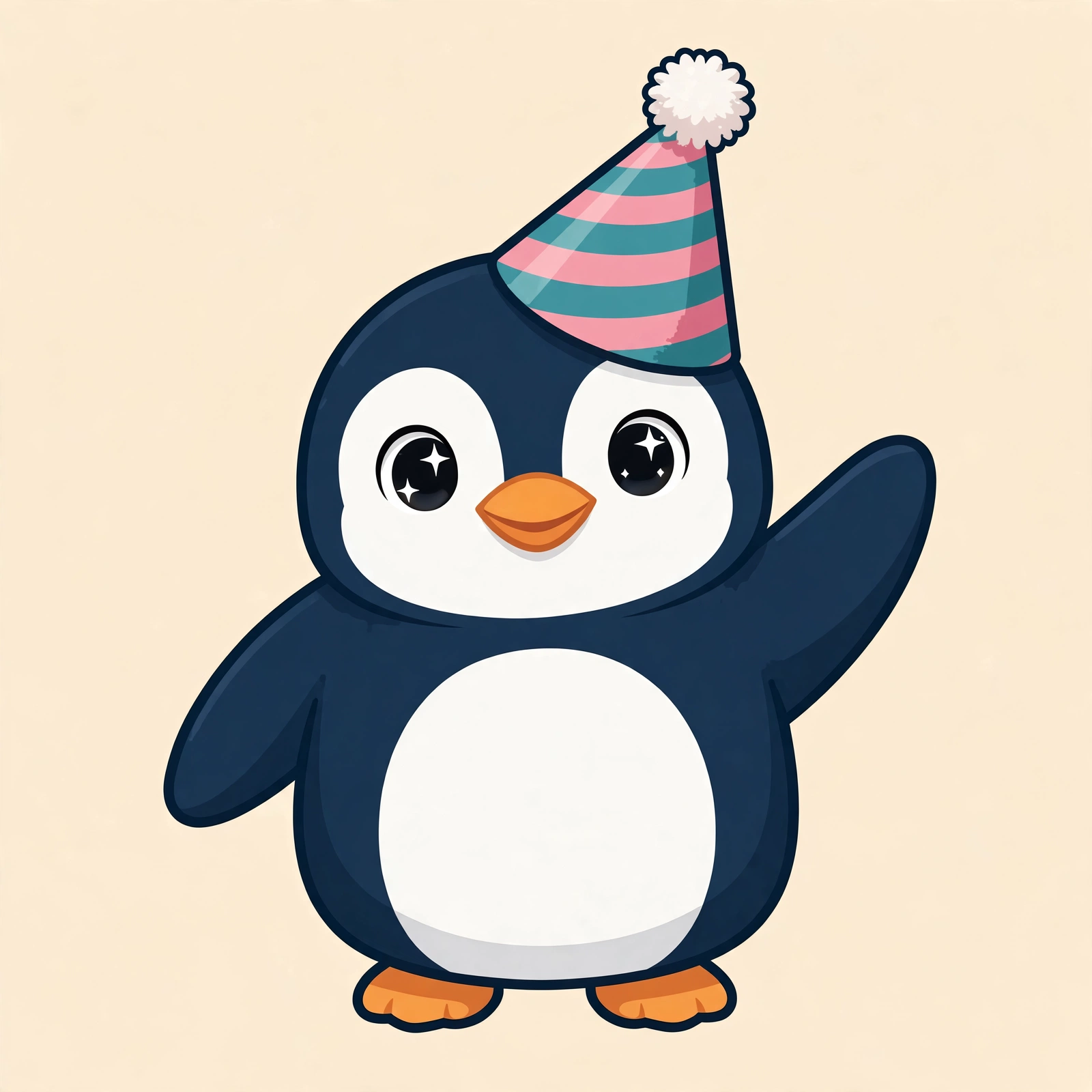 Penguin wearing a party hat